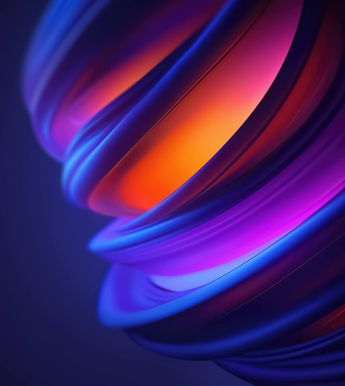 Colourful blue and orange rings in orbit