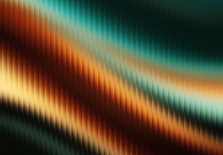 Abstract wavy coloured lines distourted throug privacy screen view (square)
